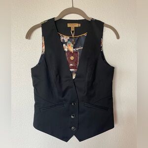 Ted Baker Timeless Black Suit Waistcoat, Size 2 NWT